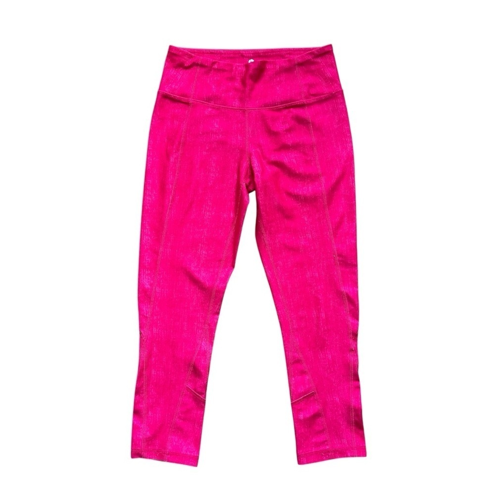 90 Degree Vibrant Hot Pink Athletic Yoga Leggings Athleisure Capri - Extra Small